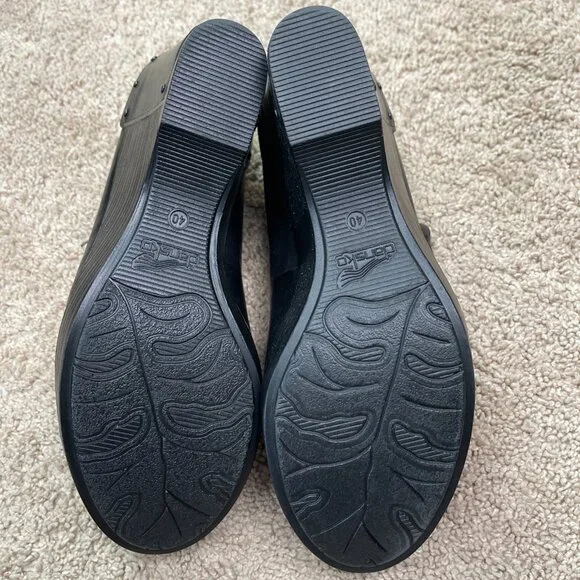 Dansko Shoes Womens 40 Black Fanny Wedge Mary Jane Leather Casual Comfort Heel - Picture 9 of 9
